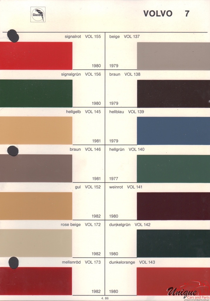 1981 Volvo Paint Charts Glasurit 2